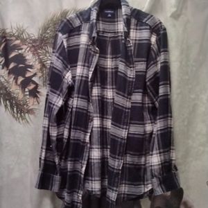 Men's Black and White Long Sleeve  Shirt